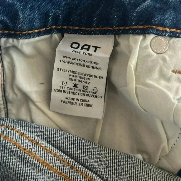 OAT NY Women's 25 High Rise Relaxed Fit Straight Distressed Jeans Denim - Picture 8 of 8